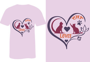 Love cat t shirt design vector
