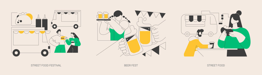 Local food event abstract concept vector illustrations.