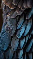 Obraz premium close up of colorful animal feathers. Post-processed generative AI