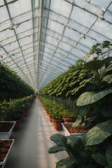 A Greenhouse Filled With Lots Of Green Plants