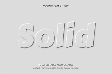 Obraz premium Vector emboss white text effect style editable Solid text effect