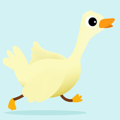 Yellow Duck cartoon Characters is running.