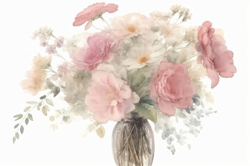 A Vase Filled With Lots Of Pink And White Flowers