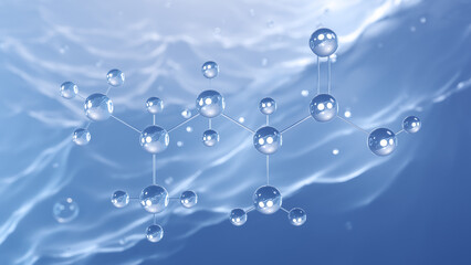 leucine molecular structure, 3d model molecule, essential amino acid, structural chemical formula view from a microscope