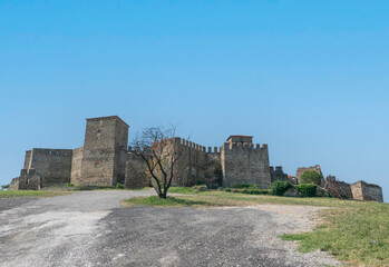 the ruins of the castle of Heptapyrgion in Thessaloniki in Greece