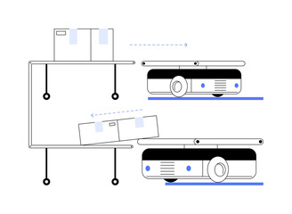 Sorting robots abstract concept vector illustration.