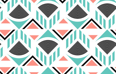 geometric pattern, colorful, with black details. seamless.decorative.