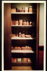 A Pantry Filled With Lots Of Different Types Of Food