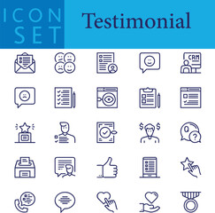 Fototapeta na wymiar imple Set of Testimonials Related Vector Line Icons. Contains such Icons as Customer Relationship Management, Feedback, Review, Emotion symbols and more. 