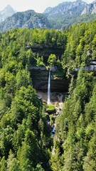 drone photo Pericnik waterfall, Slap Peričnik slovenia europe	