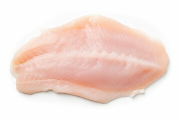 Fillet of cod or other white fish on a white background. AI generated.