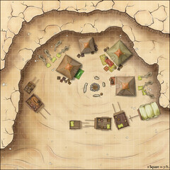 Fantasy illustration of a map for TTRPG, RPG, games, video games, books, or similarly based fantasy publications.