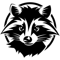 Mascot style vector illustration of a raccoon head in a circle, raccoon logo © mgogo