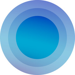 blue round button vibran circles in color gradient PNG