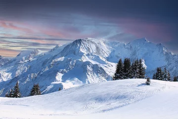Stickers pour porte Mont Blanc France - Mont-blanc (vu du Prarion) / Ciel modifié