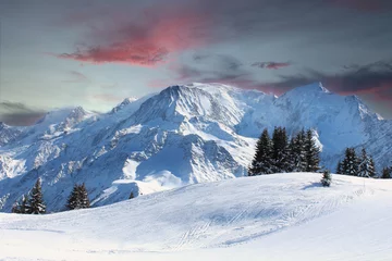 Foto op Plexiglas Mont Blanc France - Mont-blanc (vu du Prarion) / Ciel modifié