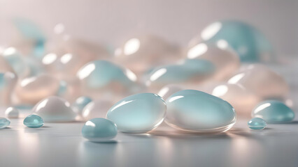 glass white and blue pearl beads background