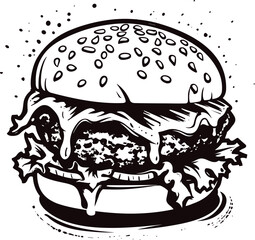 Burger logo design background wallpaper for poster design or logo design