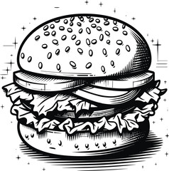 Burger logo design background wallpaper for poster design or logo design