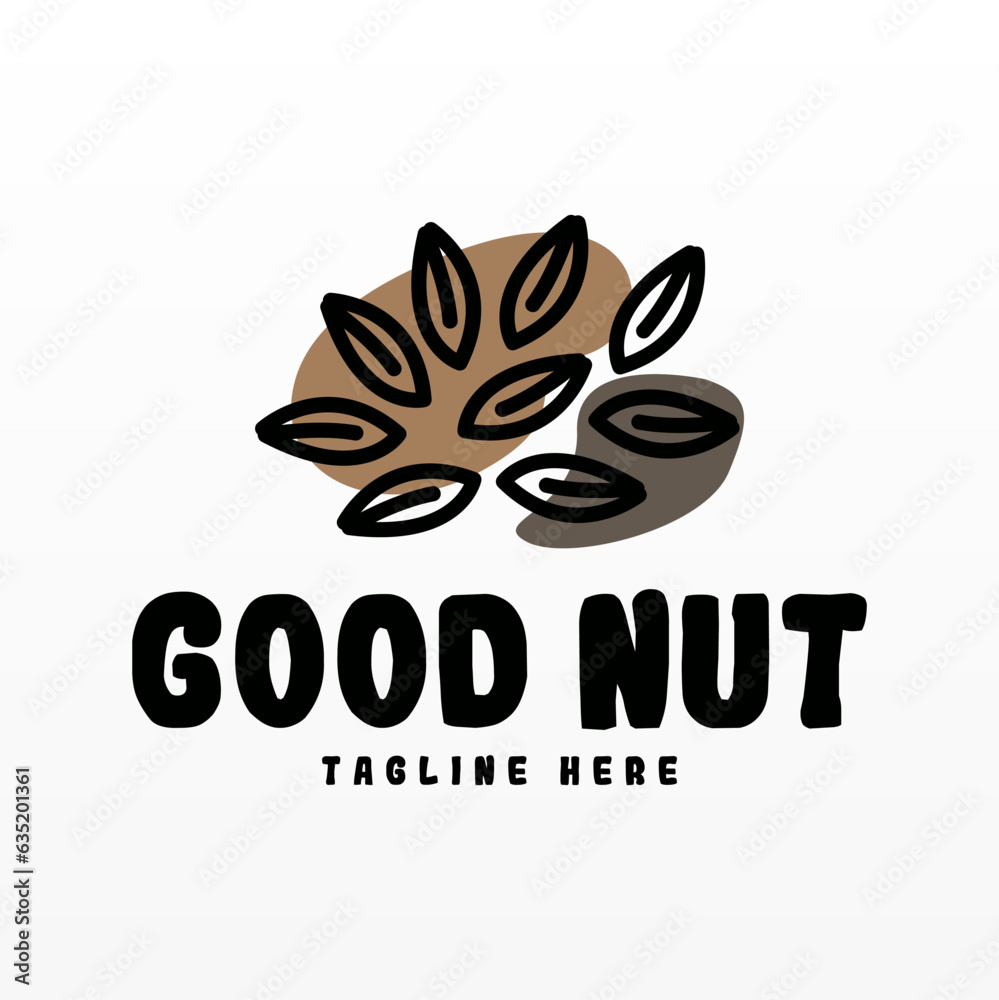 Wall mural Nut logo design concept template. Food logo design.  Nut logo template