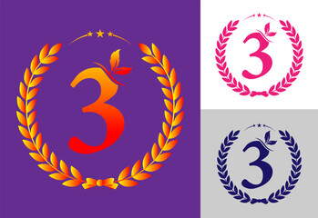 Vector set of number logo design