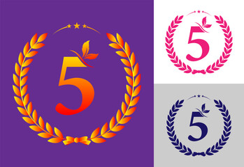 Vector set of number logo design
