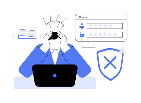 Wrong password abstract concept vector illustration.