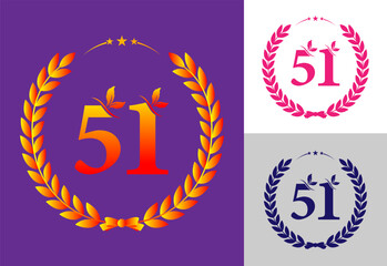 Vector set of number logo design