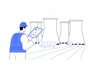 Nuclear power plant abstract concept vector illustration.