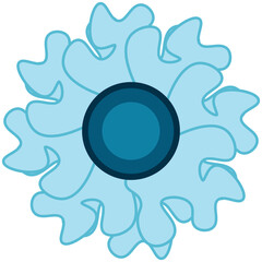 Blue flower icon. Vector illustration.	