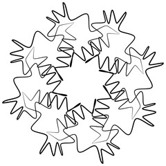 Draw a flower in wavy line. Vector illustration.	