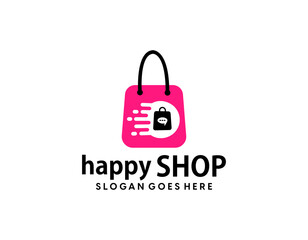 click shop logo icon design. online shop logo design template