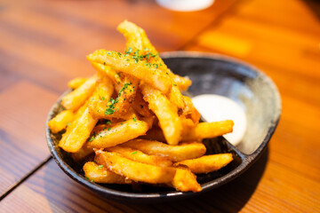 French fries on the dish