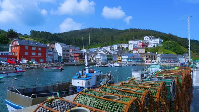 O Barqueiro fishing port. Sierra de Capelada. Municipality of Manon. La Coruna. Galicia. Spain. Europe