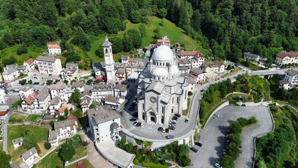 drone photo sanctuary of Our Lady of Blood, Santuario della Madonna del Sangue Re Italy europe	