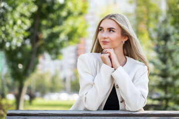 Portrait of a young beautiful blonde woman