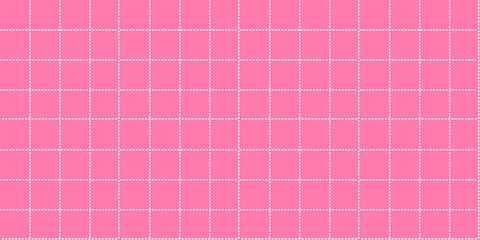 Cute pink cage seamless pattern with dashed white line barbie style.Vector EPS10
