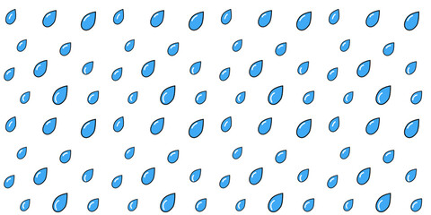 Cute cartoon seamless autumn pattern blue raindrops in cartoon style.Vector EPS10