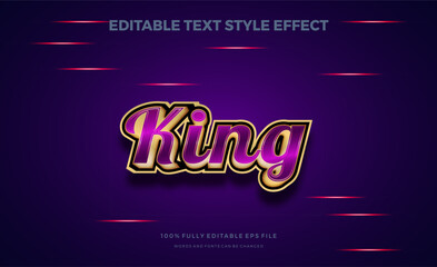 3d king editable text effect and typography design