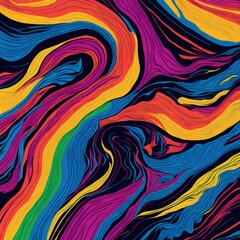 abstract colorful background with waves, illustration, art