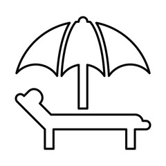 Beach Deck Icon In Outline Style