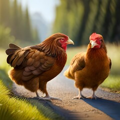 Fototapeta premium hen and chickens