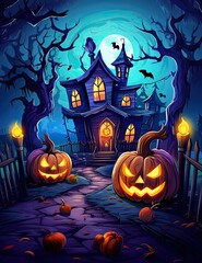 Fototapeta premium Printible Spoky Halloween Coloring Pages - Scary Fun for Kids!