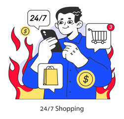 E-commerce. Online shopping with a big discount and special offer