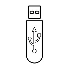 Usb Icon In Outline Style