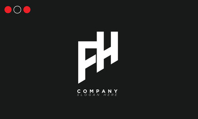 FH Alphabet letters Initials Monogram logo HF, F and H
