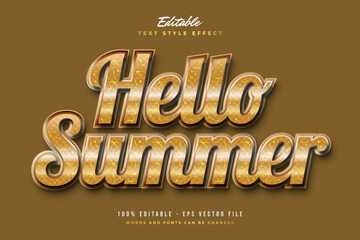 colorful modern 3d editable hello summer text effect and typography design