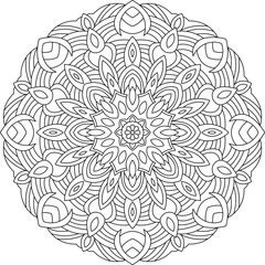 Outline mandala isolated on white background