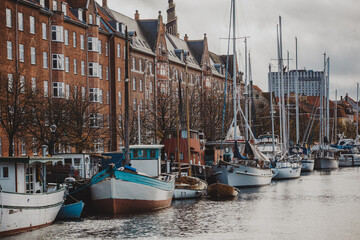 boats in marina of Copenhagen, Denmark - 635212972
