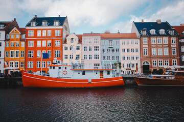 Copenhagen , Denmark houses near city canal - 635212973